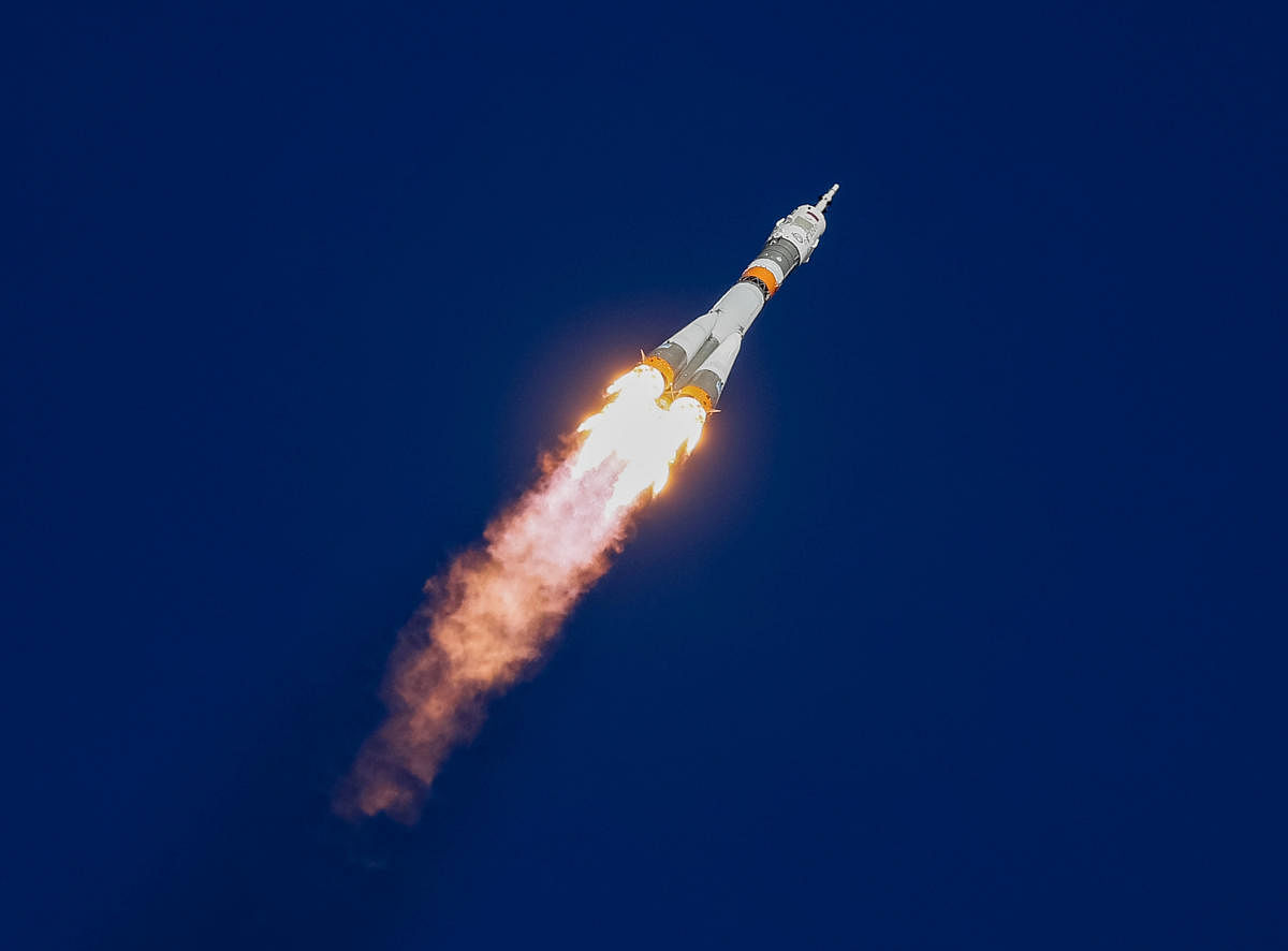 The Soyuz MS-10 spacecraft carrying the crew of astronaut Nick Hague of the U.S. and cosmonaut Alexey Ovchinin of Russia blasts off to the International Space Station (ISS) from the launchpad at the Baikonur Cosmodrome, Kazakhstan. Reuters Photo