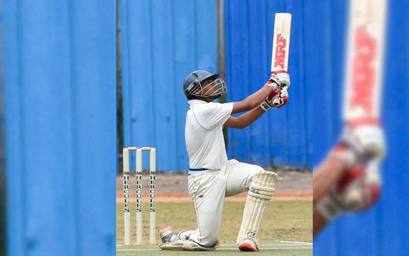 Anikait Chadha slammed a half-century to set up Ebenezer International School's 79-run victory over Baldwin Boys' High School in the Cottonian Shield cricket tournament on Wednesday. (DH Photo)