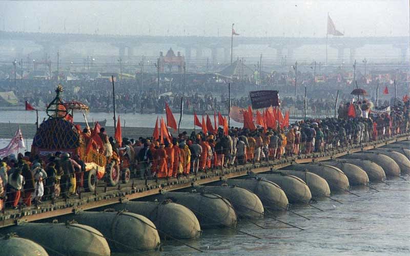 Setting an example of communal harmony, Muslims have demolished mosques to facilitate widening of roads for the upcoming Kumbh Mela, a religious congregation on the banks of the Ganga, Yamuna and mythical Sarswati river in Uttar Pradesh's Allahabad town. (File photo)