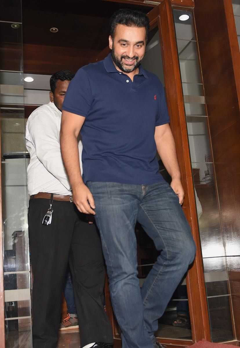 Businessman Raj Kundra comes out of the Enforcement Directorate office, in Mumbai on Tuesday. (PTI file photo)