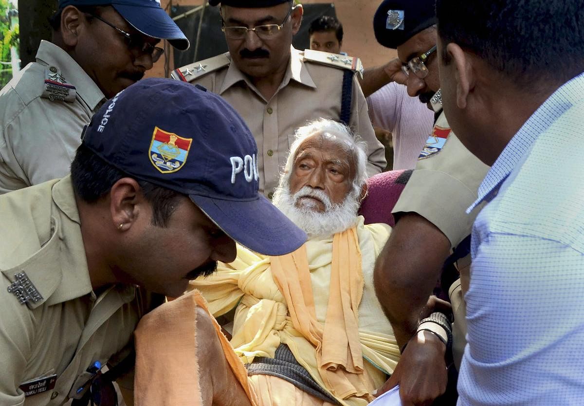 G D Agarwal, also known as Swami Gyanswaroop Sanand, died at Rishikesh’s All India Institute of Medical Sciences on Thursday, where he was forcibly brought a day earlier. (PTI Photo)