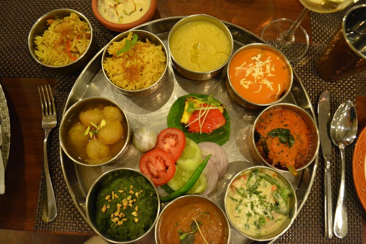 Wholesome Nawabi thali features Awadhi and Nizami inspired dishes.