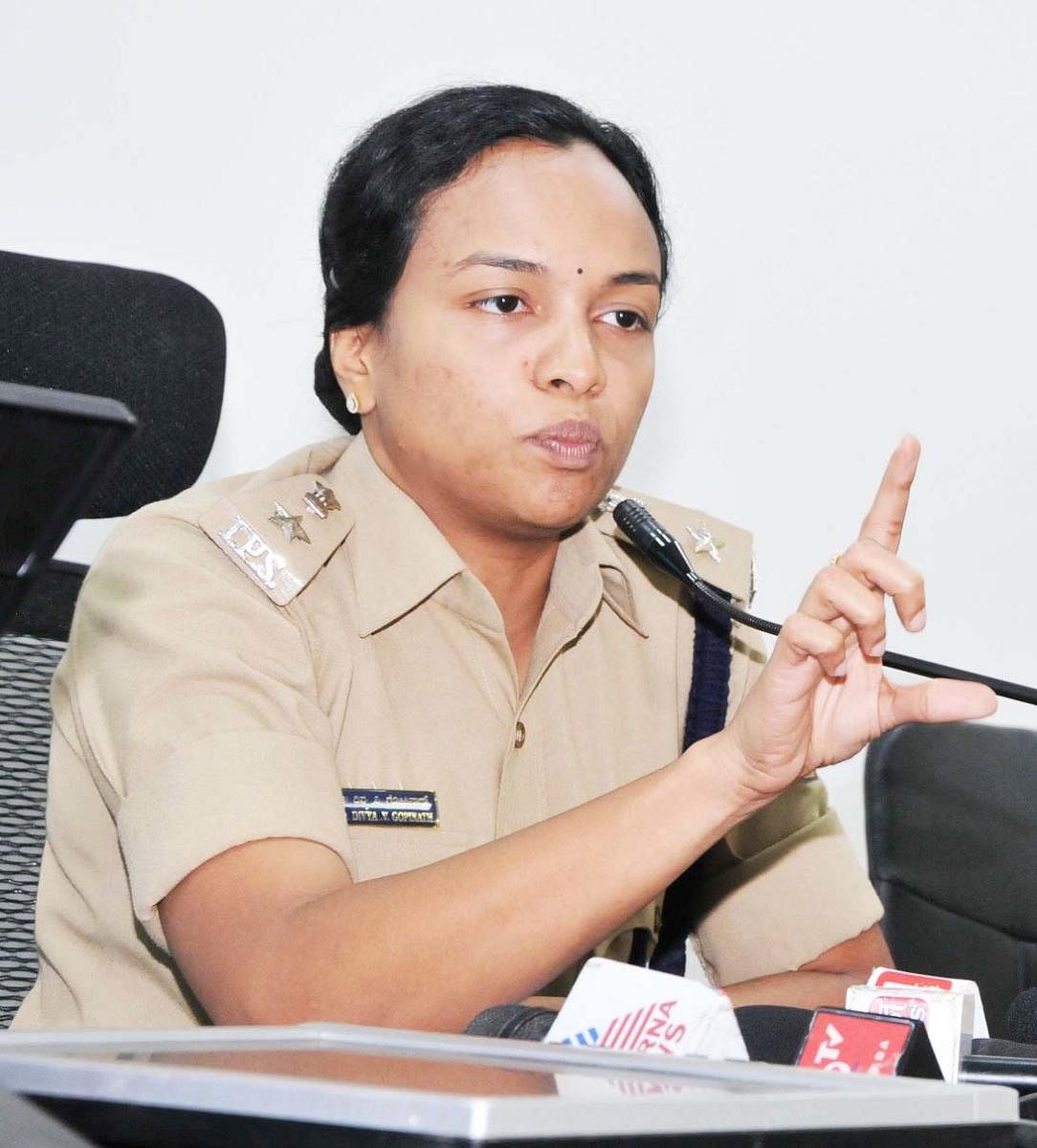 Tumakuru Superintendent of Police Divya Gopinath. DH photo.