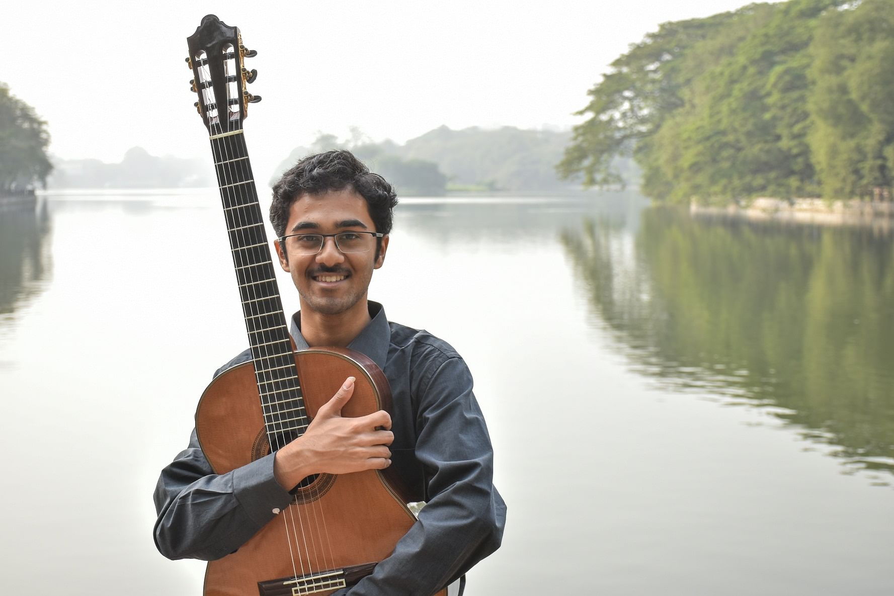 Kabir Dabholkar plays Western classical music on the guitar.