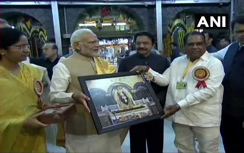 The prime minister said that in Shirdi, one gets to witness the spirit of equality of all religions and people from all faiths bow before Saibaba. (Image: ANI/Twitter)