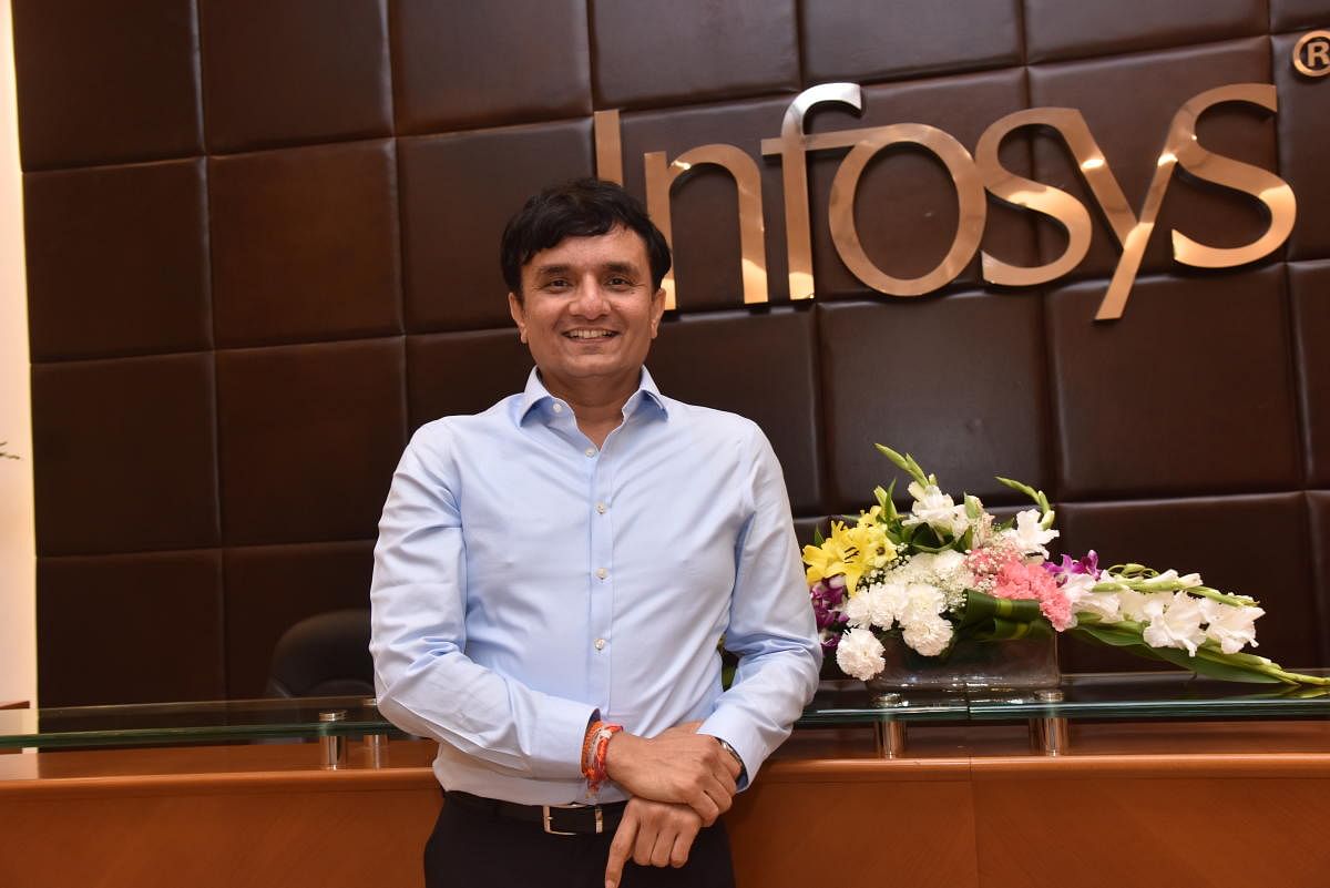 Infosys' outgoing CFO MD Ranganath at company's headquarter, before interview with Deccan Herald. DH PHOTO by BH Shivakumar