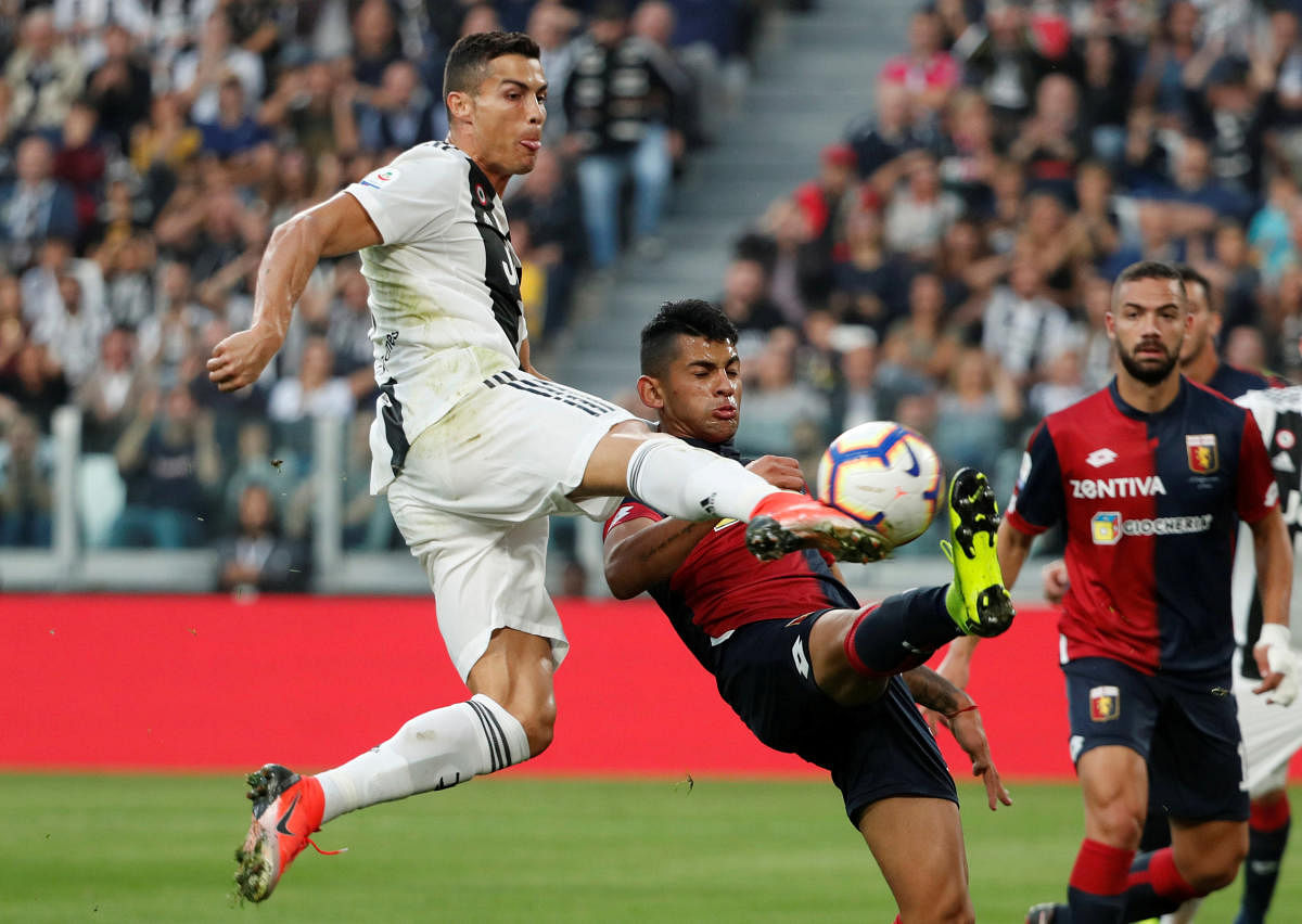 FOCUSED Juventus’ Cristiano Ronaldo in action during his side’s clash against Genoa on Saturday. REUTERS