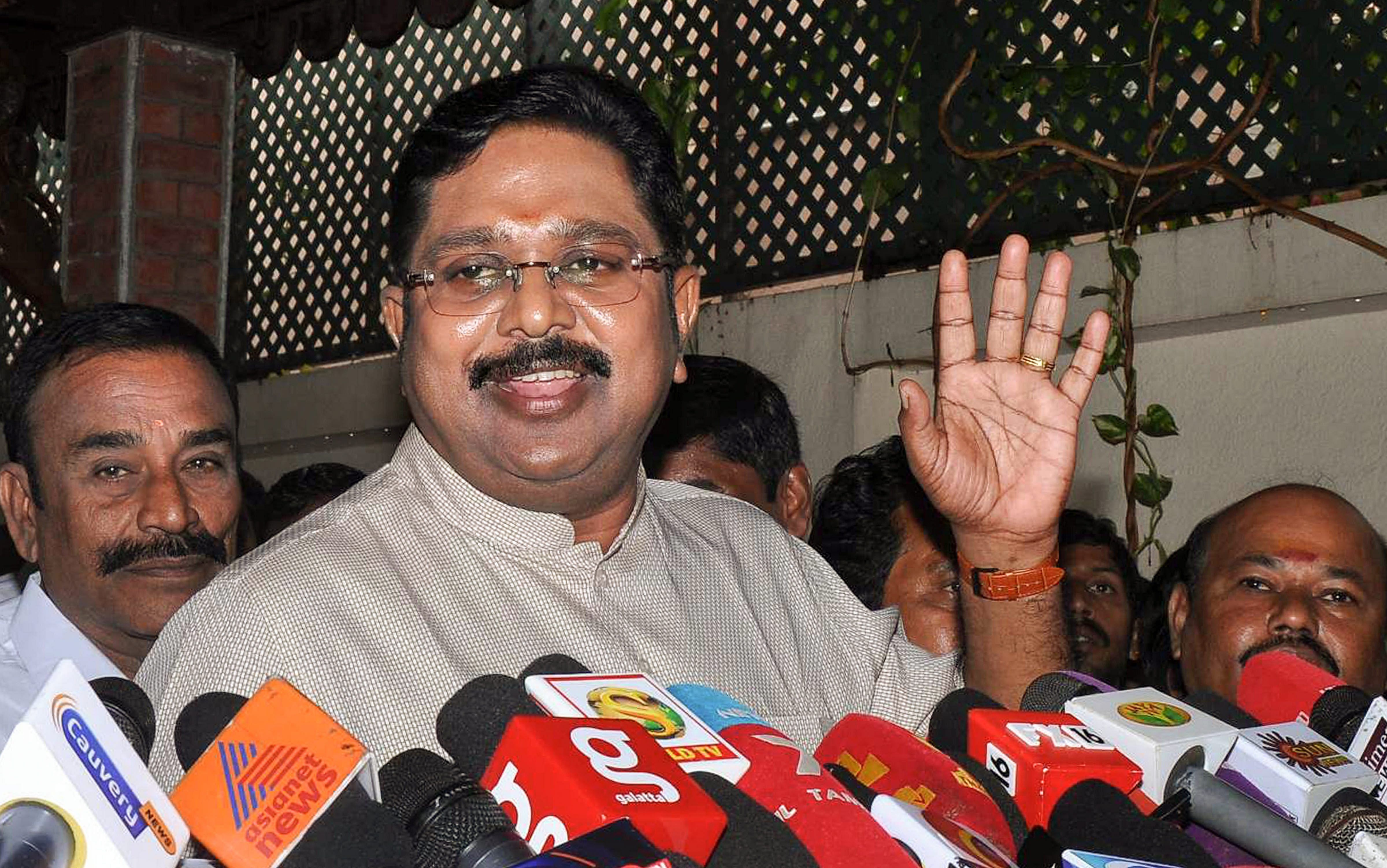 TTV Dhinakaran is planning to pack 18 MLAs to a luxury resort in Courtallam to ward off any attempts of poaching by the ruling AIADMK. PTI file photo