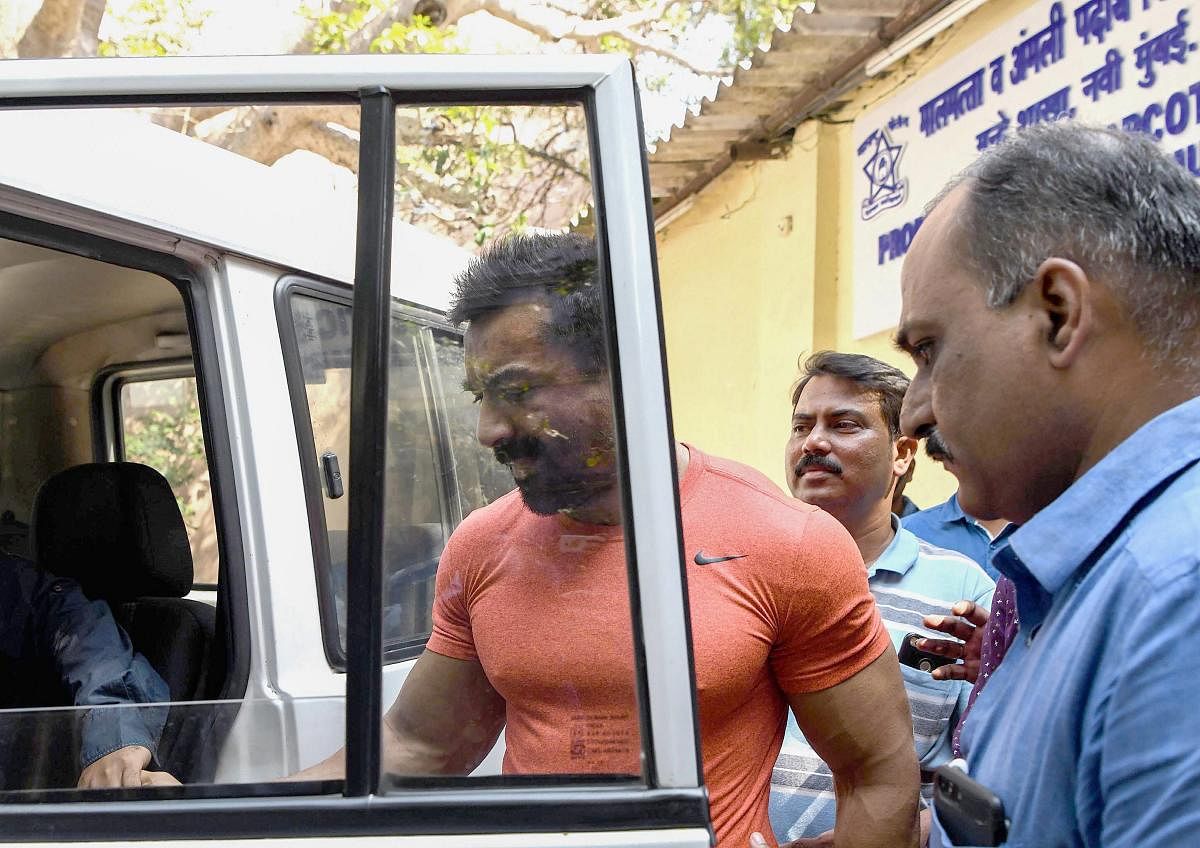 Bollywood actor Ajaz Khan arrested by Anti Narcotics Cell of Navi Mumbai Police at CBD Belapur on Tuesday. PTI photo