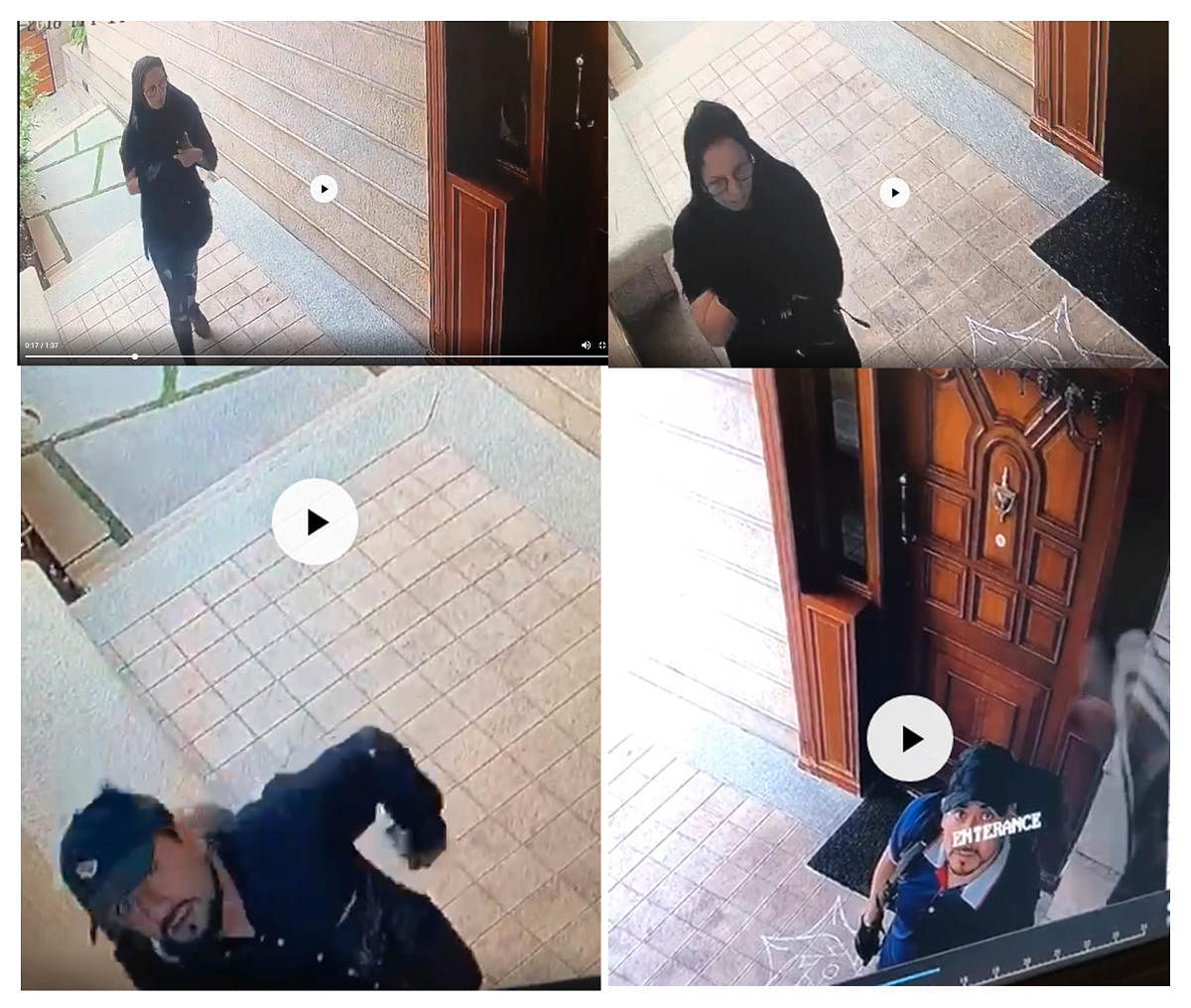 A CCTV grab of the five suspected foreign nationals