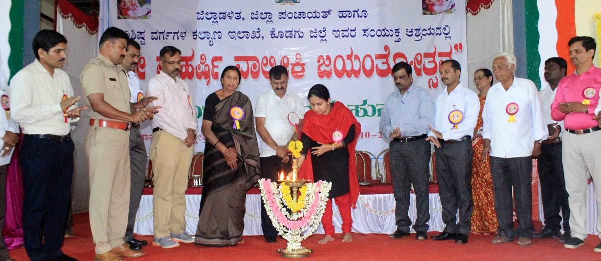 DC P I Sreevidya inaugurates Valmiki Jayanti programme in Madikeri.