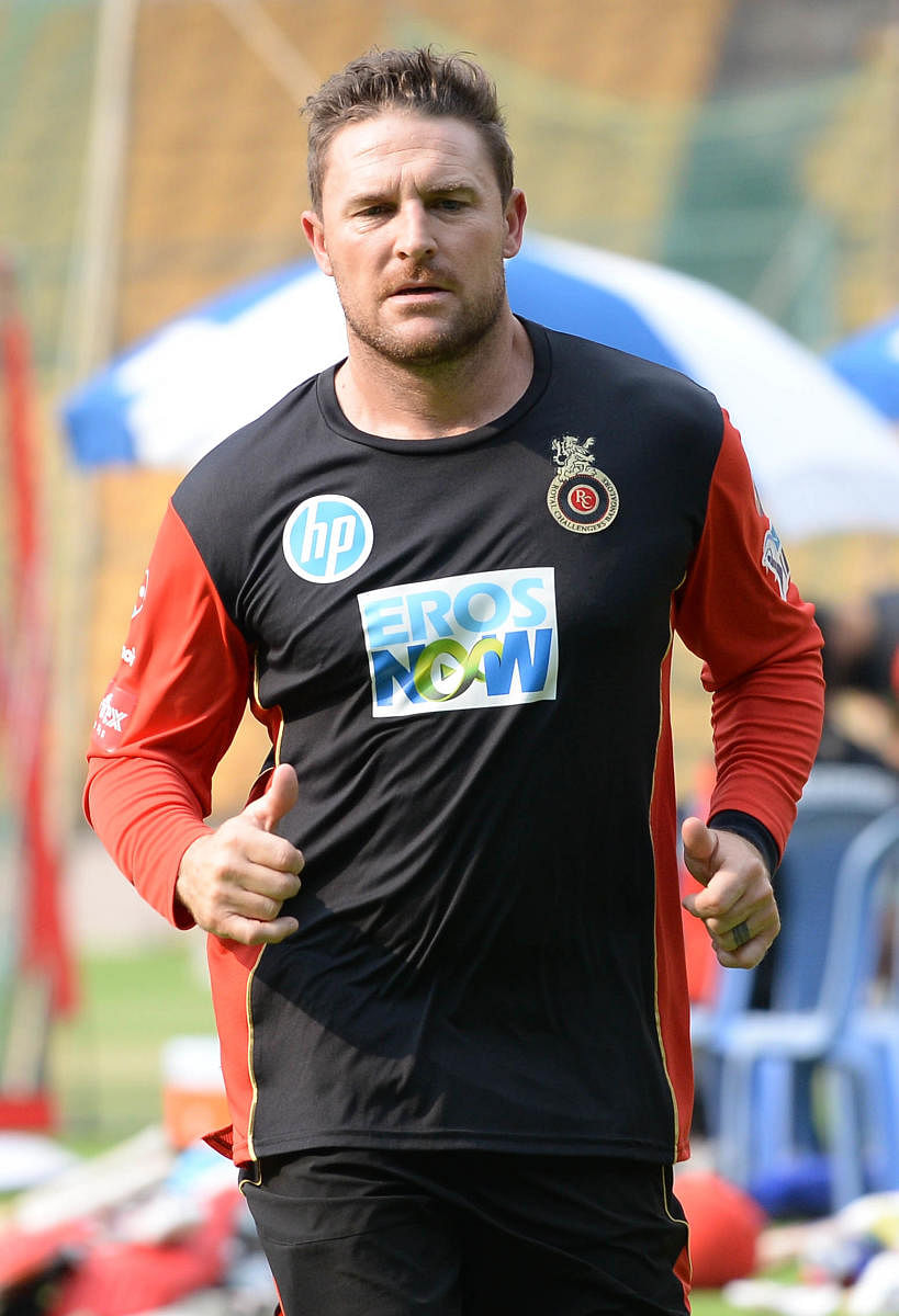 Brendon McCullum was disappointed with RCB's fielding in the game against Kolkata Knight Riders. DH FILE PHOTO
