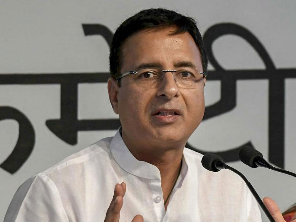 Surjewala statement comes after some media reports claimed that investigators questioning the suspected middleman in the 'chopper kickbacks' case were trying to extract a false confession from him that he personally knew Gandhi at the time the AgustaWestland chopper deal was finalised. (PTI File Photo)