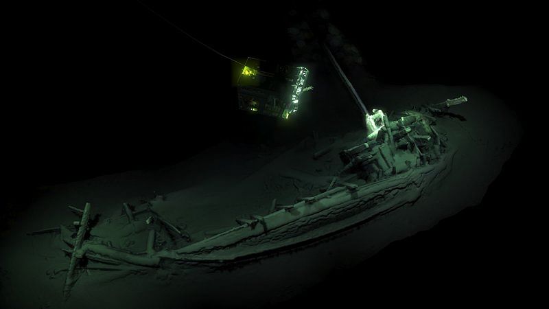 The Black Sea Maritime Archaeology Project says the intact shipwreck was discovered at a depth of more than one mile, where the scarcity of oxygen helped preserve the ancient vessel. Credit: Black Sea MAP/EEF Expeditions