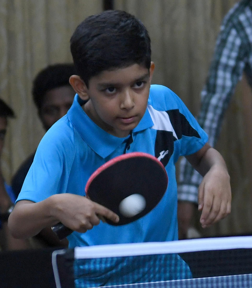 With nearly 40 titles in five years, Sujan Bharadwaj emerges as a bright prospect in table tennis. DH PHOTO  