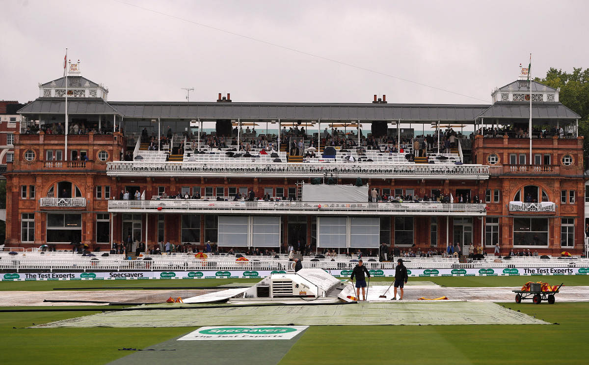 A view of the Lord's ground as rain hits play. Reuters