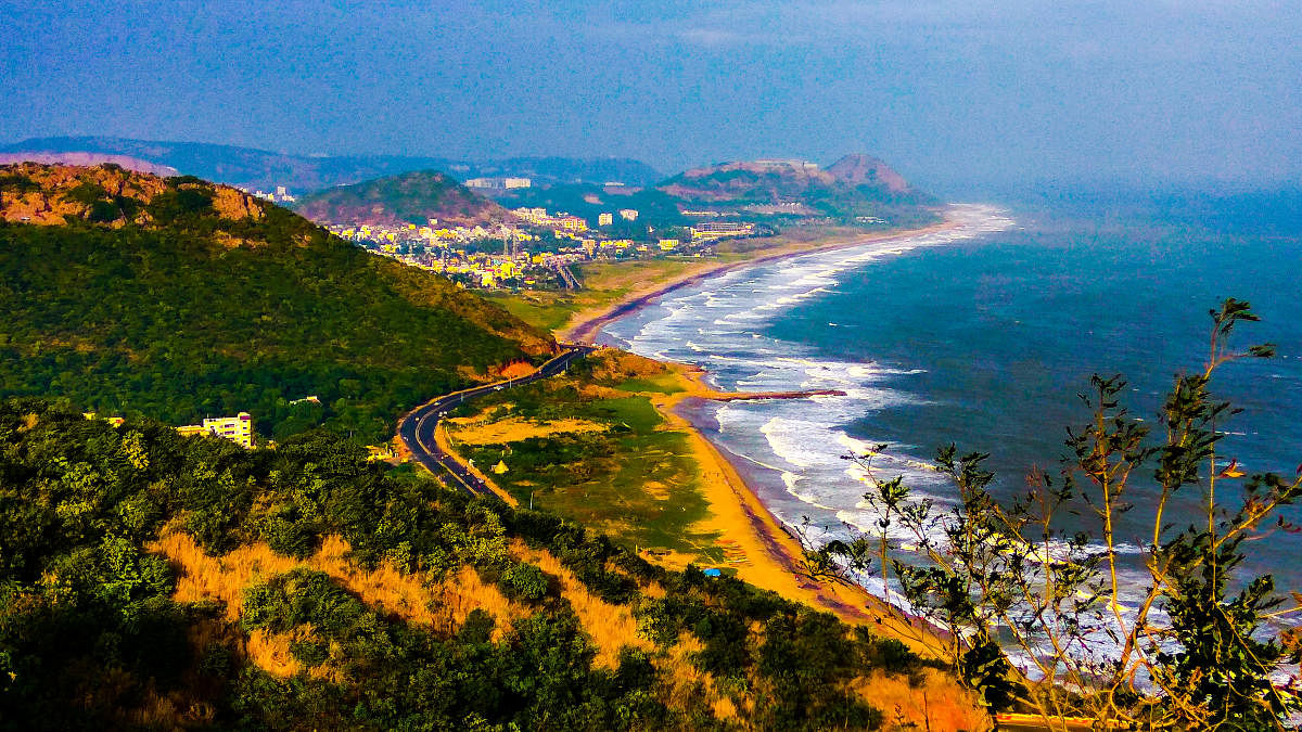 A view of the coastline in Vizag, Andhra Pradesh