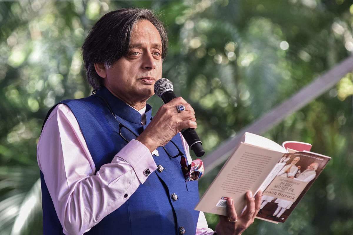Shashi Tharoor read excerpts from his book ‘The Paradoxical Prime Minister’ at the Bangalore Literature Festival on Sunday.