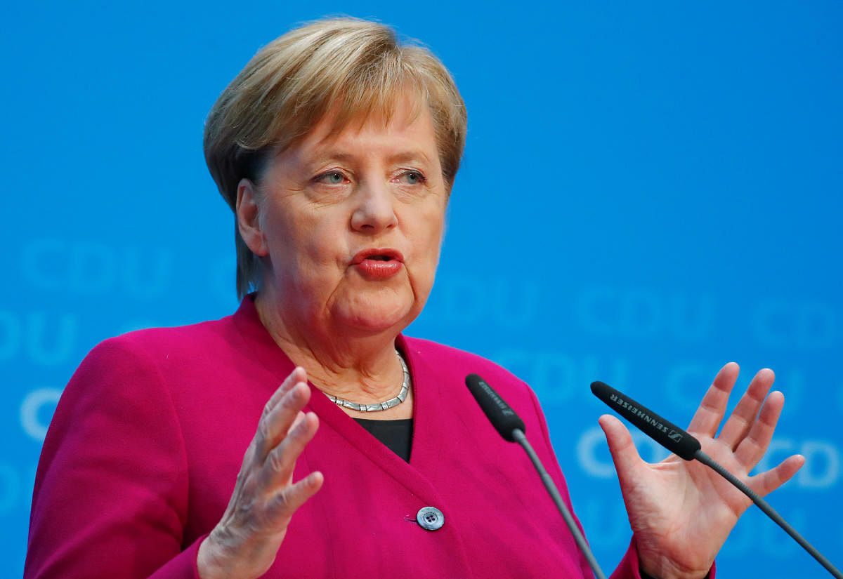 Merkel had earlier informed her centre-right Christian Democrats (CDU) that she would not stand again to be the party chairman at a congress in December to make way for new leadership. (Reuters Photo)