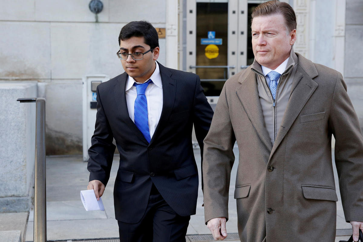 FILE PHOTO: Former Rutgers University student Paras Jha is seen as he leaves the Clarkson S. Fisher Building and U.S. Courthouse after his hearing in Trenton, New Jersey, U.S., Dec.all 13, 2017. REUTERS/Dominick Reuter/File Photo