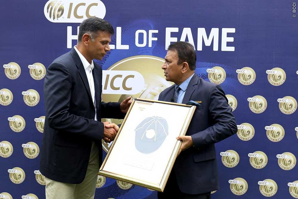 Rahul Dravid became only the fifth player from India to be named in the ICC Cricket Hall of Fame. Photo courtesy: @BCCI