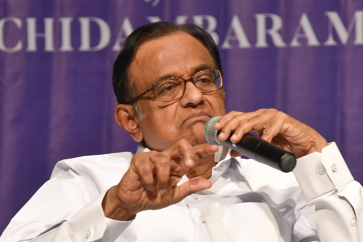 The Enforcement Directorate (ED) had on Wednesday told the court here that custodial interrogation of former Union minister and Congress leader P Chidambaram was necessary in the Aircel-Maxis money laundering case to unravel the truth as he was "evasive and non-cooperative" in the probe. (DH File Photo)