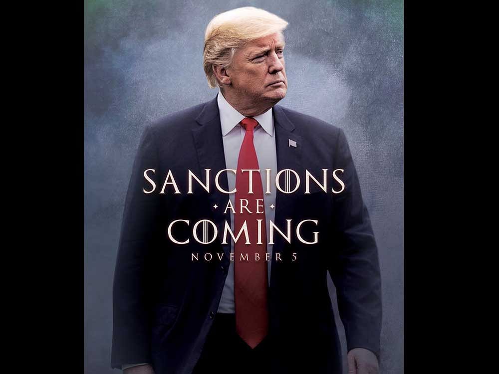 The meme's slogan apparently resembled "Game of Thrones" original catchphrase "Winter is Coming". (Image courtesy Twitter/Donald Trump)