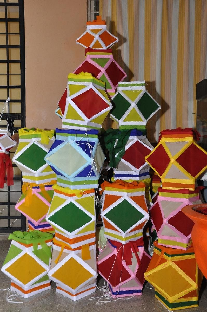 Sky lanterns made at the Samarpana Trust
