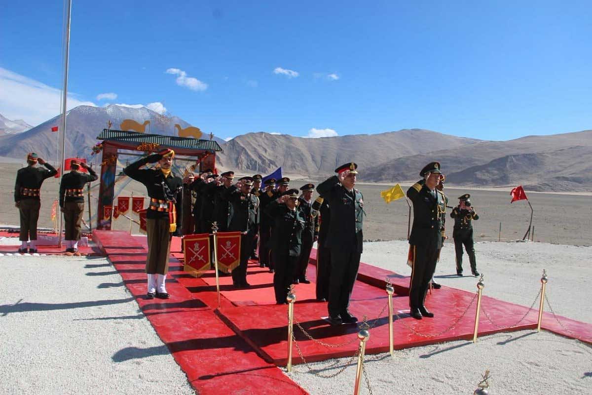A ceremonial border personnel meeting (BPM) on the occasion of Diwali was held Monday between Indian and Chinese Army delegations on the Indian side of the border at Chushul in the Ladakh region. Picture courtesy ANI