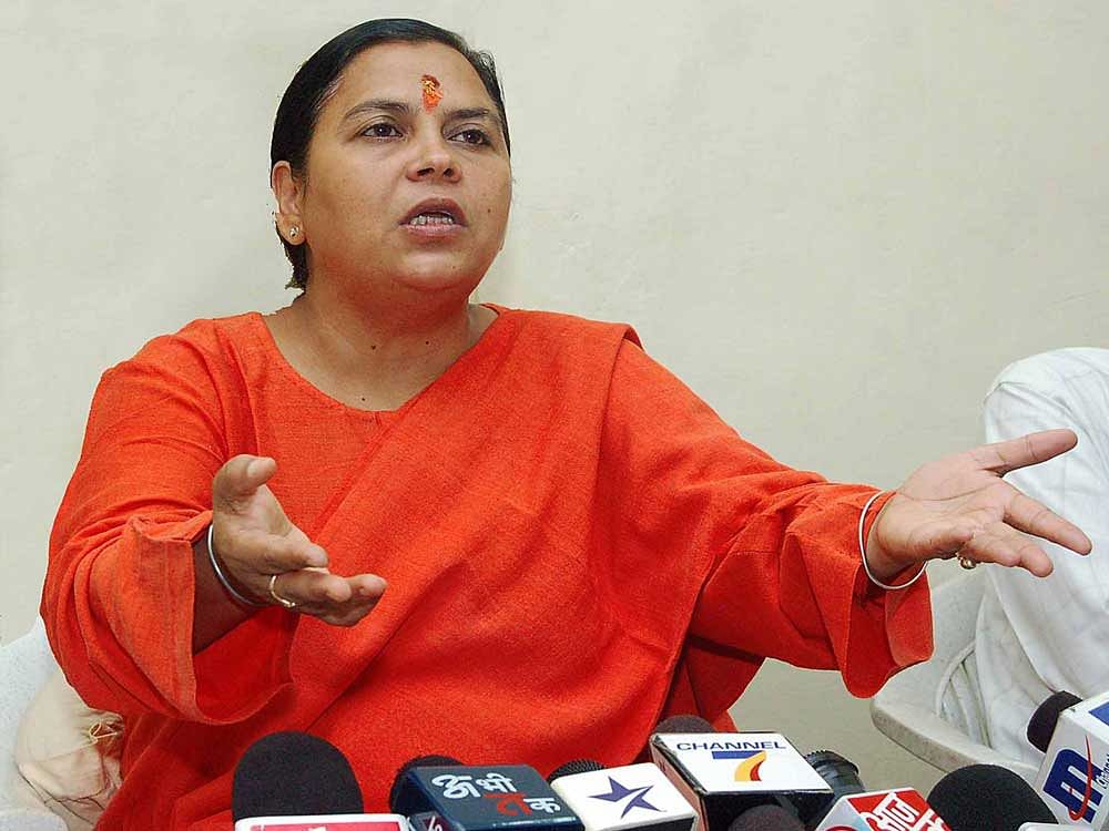 Bharti also invited Congress chief Rahul Gandhi to lay the foundation stone of the temple in Ayodhya with her, saying he would "atone for the sins" of his party by doing so. (File Photo)