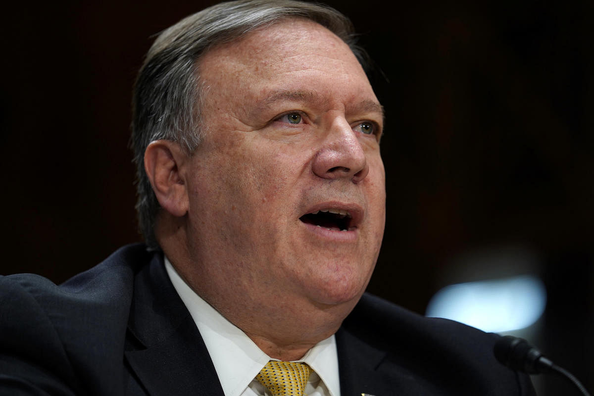 Pompeo vowed that the US will be "relentless" in pressuring Iran as he announced the list of the countries temporarily exempted from the US sanctions during a press conference broadcast live. (Reuters File Photo)