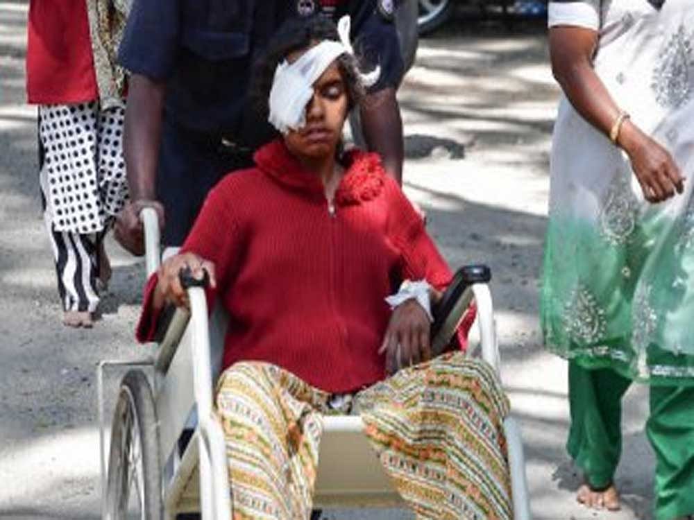 Thirteen-year-old Sadiha Banu received an eye injury in DJ Halli as she went to check a flower pot cracker. 