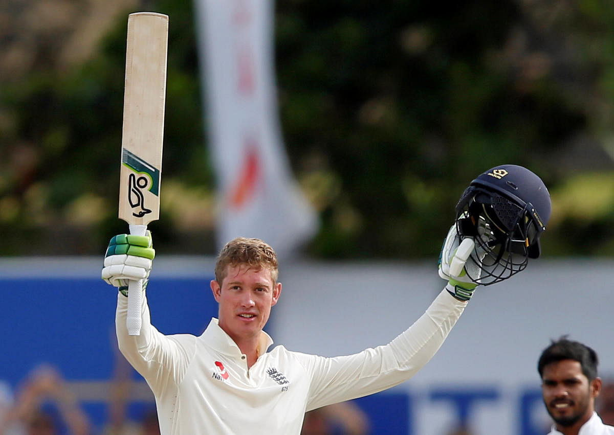 STAMPING HIS CLASS England's Keaton Jennings celebrates his century against Sri Lanka on the third day of the first Test in Galle on Thursday. REUTERS