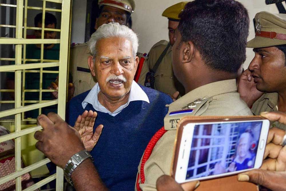 Rao's close aide N Venugopal, who was speaking on behalf of the family, said that there was hope that Rao and the other activists would be set free as the top court in its last hearing found the Pune Police was not producing enough evidence against them. PTI File Photo 