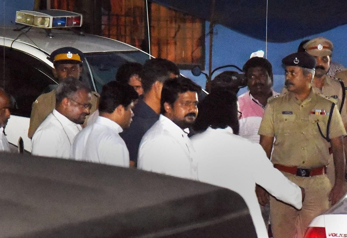 Rape accused Bishop Franco Mulakkal leaves after questioning by the special investigation team of the Kerala police, in Thrippunithura on Thursday. PTI