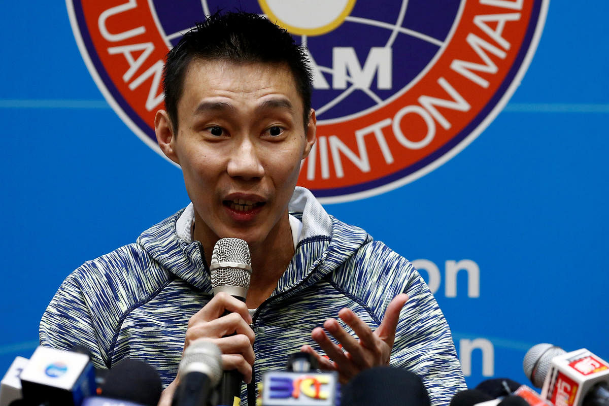 Malaysia's badminton player Lee Chong Wei speaks during a news conference in Kuala Lumpur on Wednesday. REUTERS