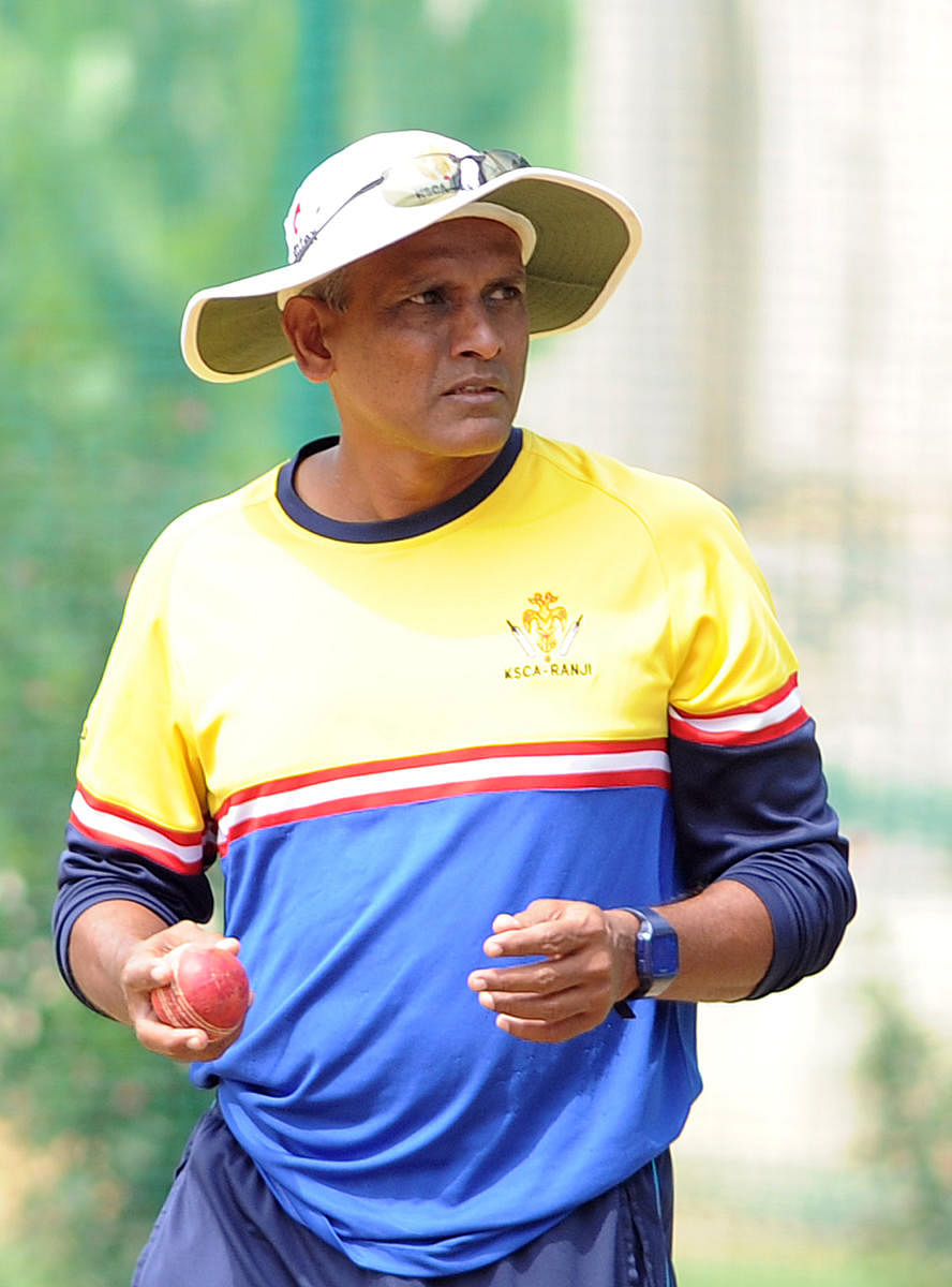 ALL IS WELL: Karnataka coach Yere Goud is hoping young guns will step up to the plate and deliver in the absence of senior players. DH Photo/ Srikanta Sharma R