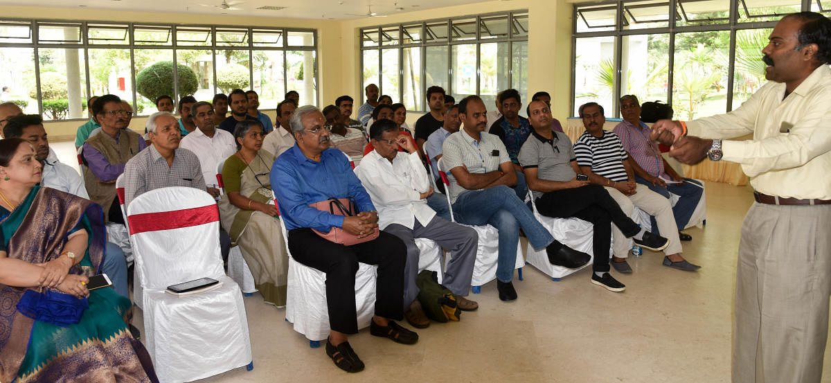 Aggrieved home buyers at the first-ever meeting on Rera-K in Bengaluru on Saturday. DH PHOTO/B H SHIVAKUMAR