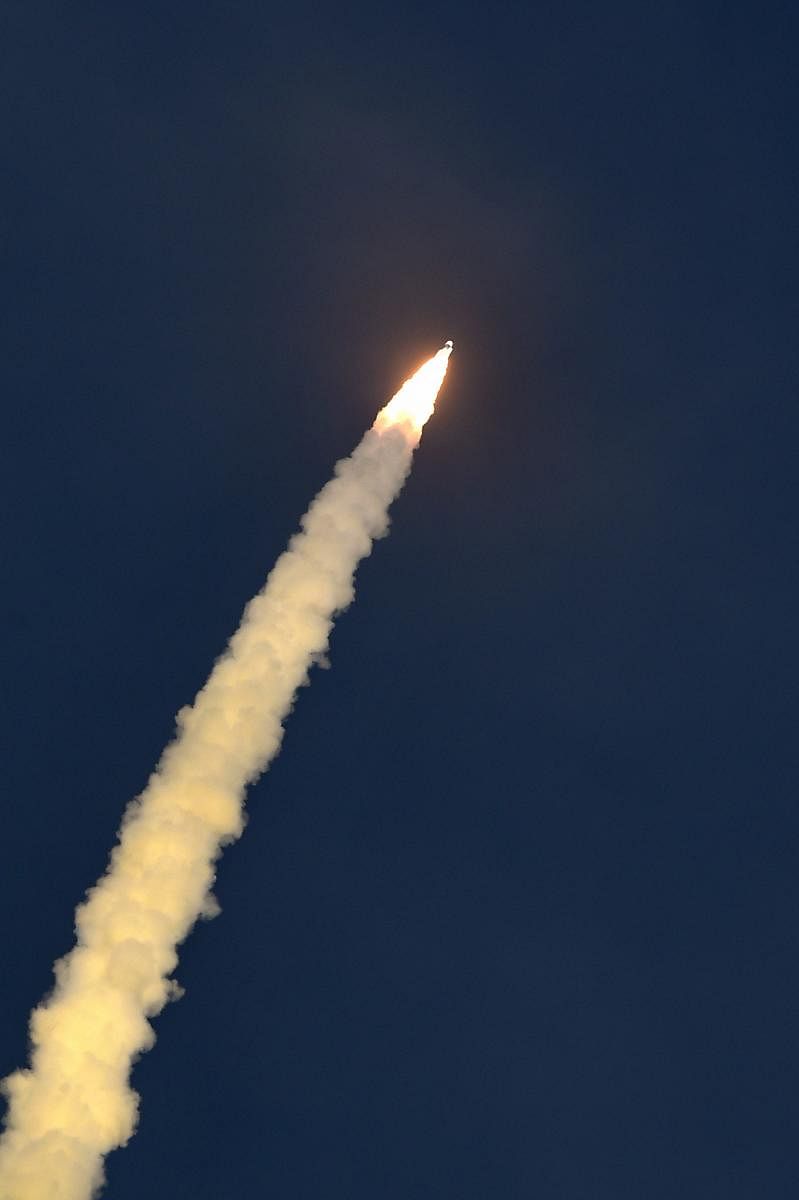 Isro's GSLV-MkIII D2 mission carrying high throughput communication satellite GSAT-29 takes off from Satish Dhawan Space Centre, in Sriharikota, on Wednesday. PTI
