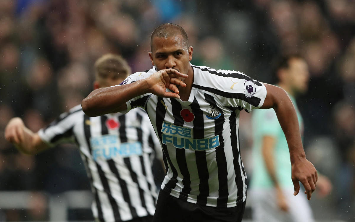 Newcastle United's Salomon Rondon celebrates after scoring against AFC Bournemouth on Saturday. REUTERS