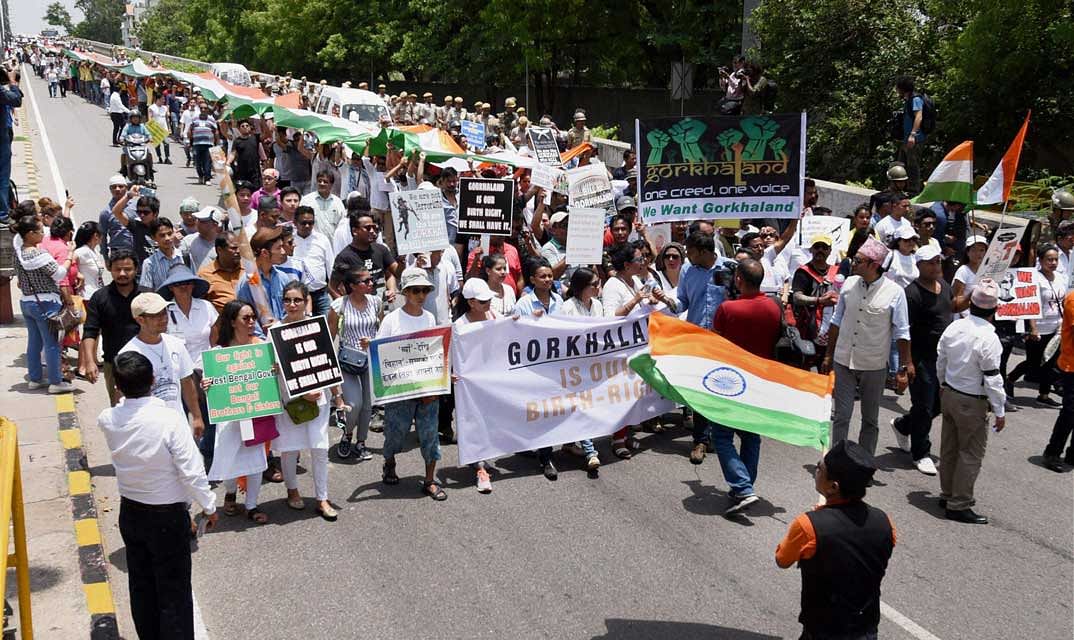 Protest for Gorkhaland in Darjeeling. PTI file photo.