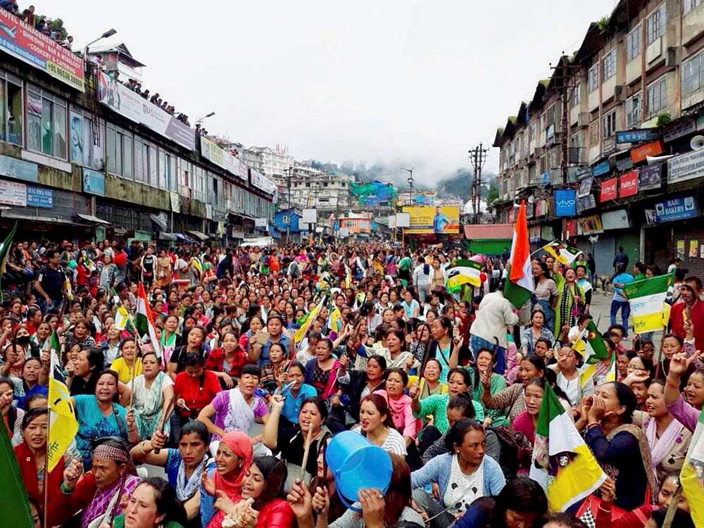The Gorkhaland protests rocked the West Bengal region, with people demanding a separate state. PTI file photo.