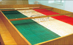 Neatly preserved National Flag at the Fort Museum in Chennai.