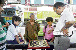 Players engrossed in a game of chess in Kolkata. Kausik Gupta