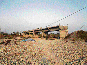 The bridge under construction near Anandpur Sahib in Punjab.