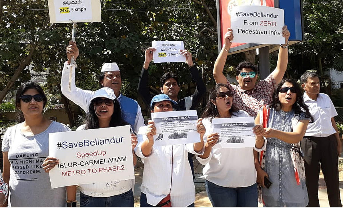 ACTION, REACTION: Repeated protests and the recent human chain demonstration by the residents of Bellandur have prompted the mayor to order expediting some of the pending civic works.
