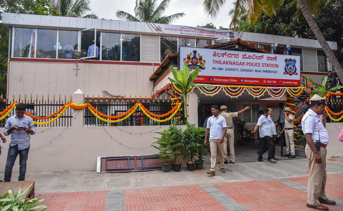 The renovated building of the Tilak Nagar police station. DH PHOTO/S K DINESH