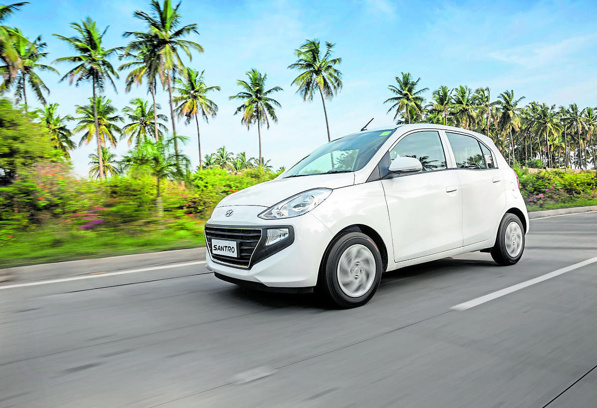Stylish: The all-new Santro. photos by Shameer Asif Me