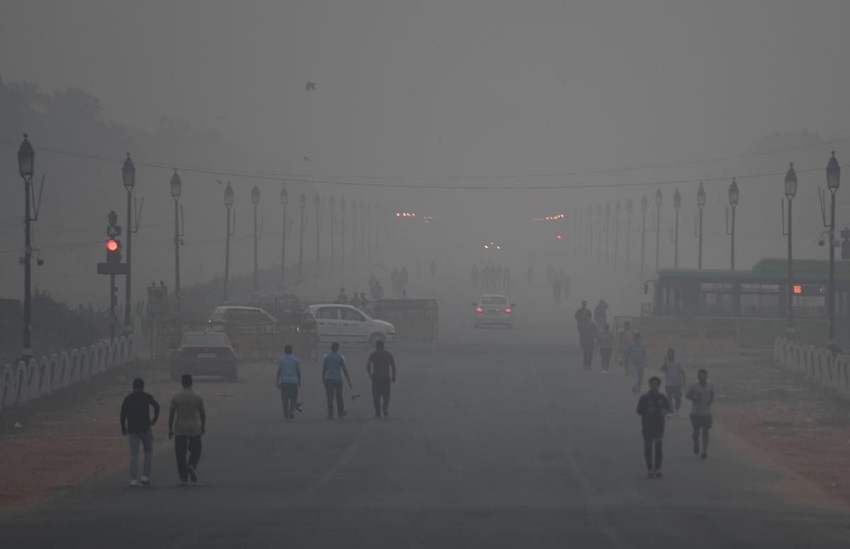 According to the Centre-run System of Air Quality and Weather Forecasting (SAFAR), the overall air quality index in the city was recorded at 387, which falls in the 'very poor' category. AFP Photo 