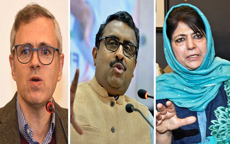 Omar Abdullah, Ram Madhav and Mehbooba Mufti